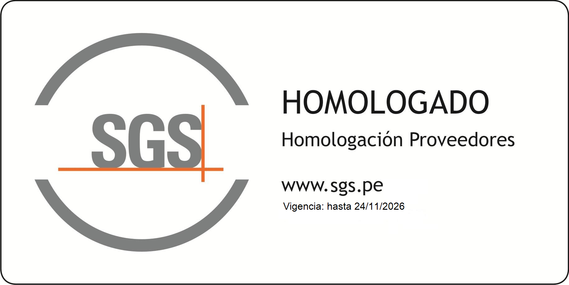 Homologación SGS Proveedores